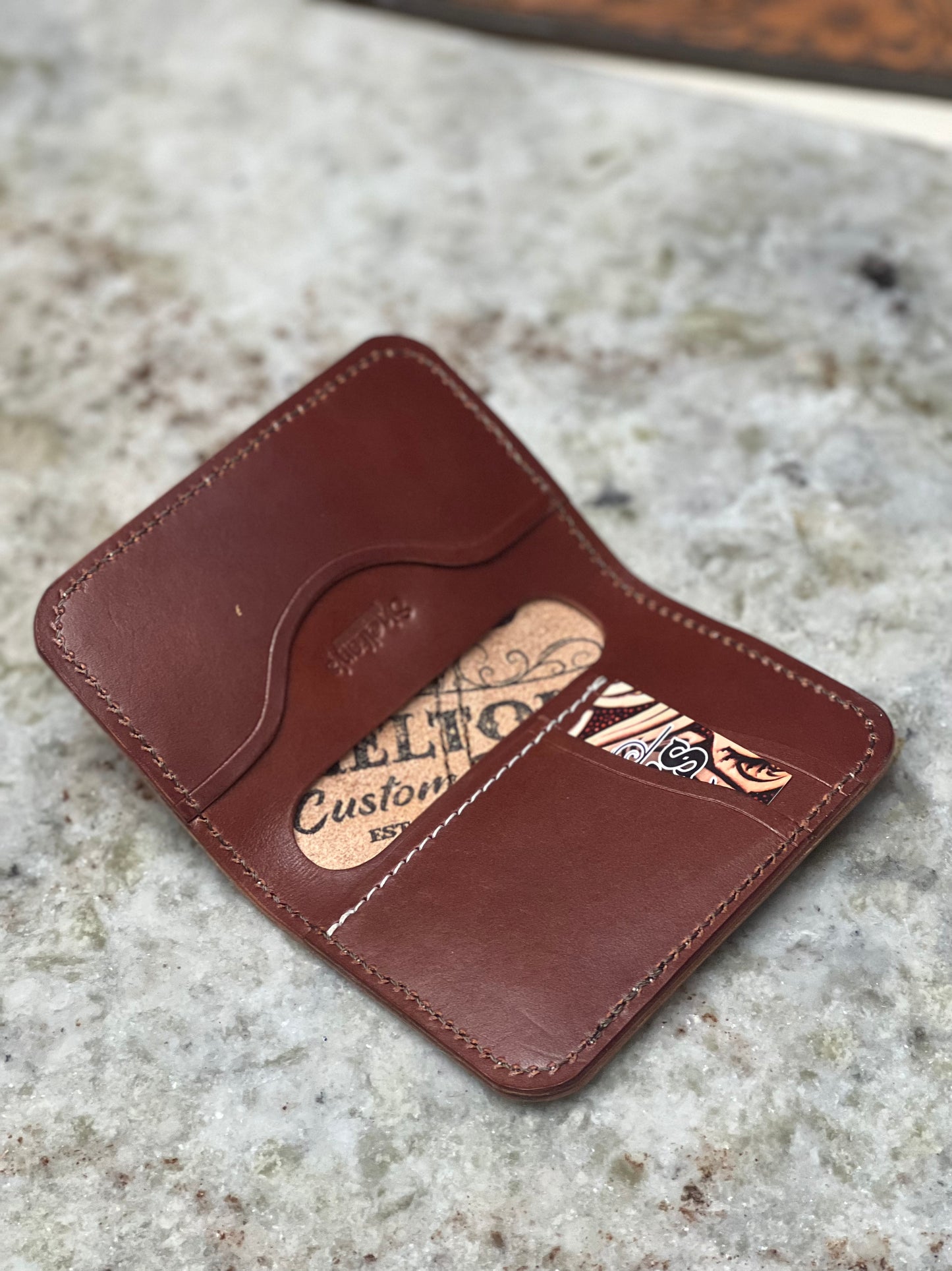 Custom tooled shell wallet